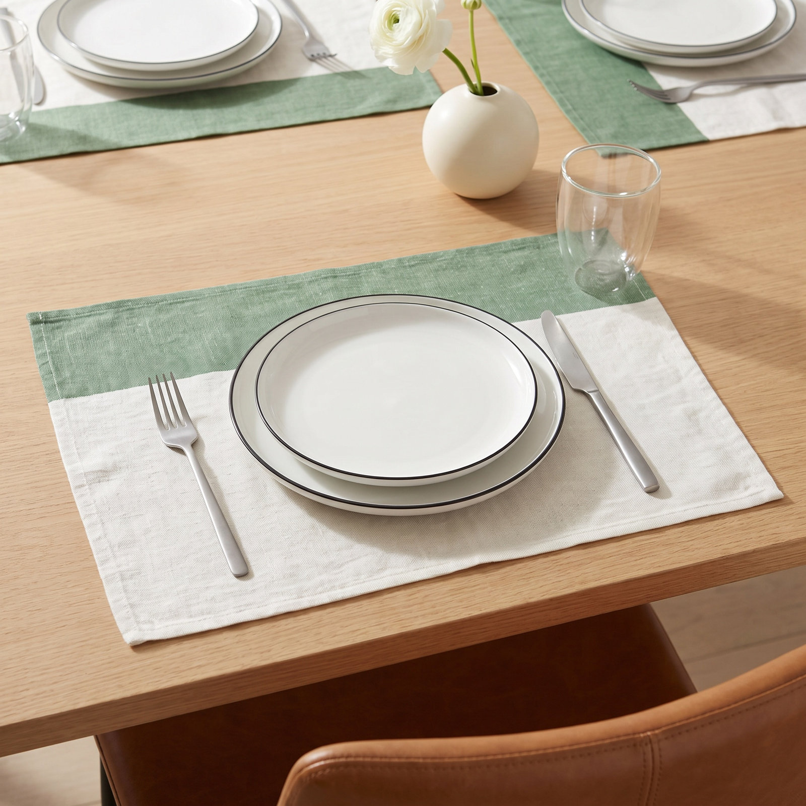 Reversible Linen Placemat, Green