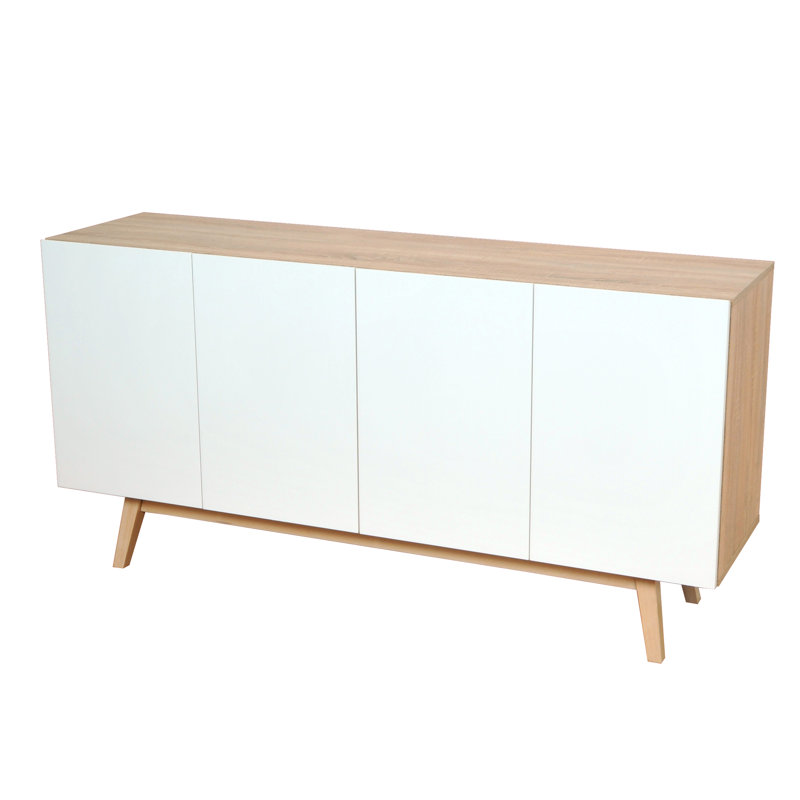 Van Buren 160cm Solid Wood Sideboard, Beige/White