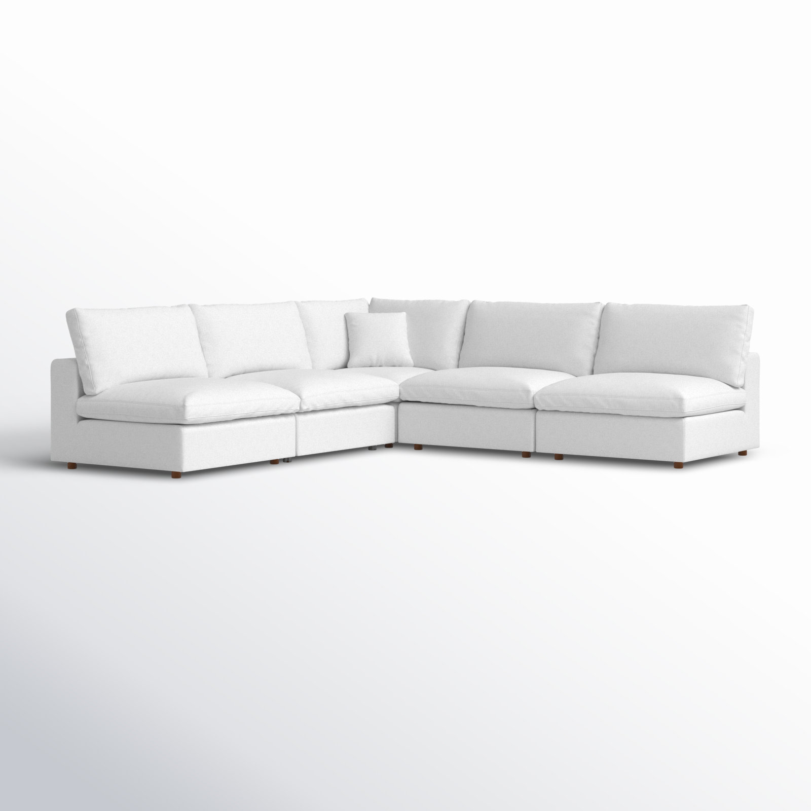 Jossa Upholstered L-Sectional, White Linen Blend