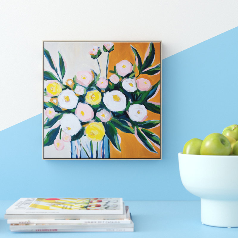 The Golden Hour by Taylor Lee - Painting, Brown Wood Frame, 42.5 cm H x 42.5 cm W x 4 cm D