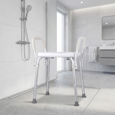 Chaise de douche médicale à hauteur réglable sans dossier