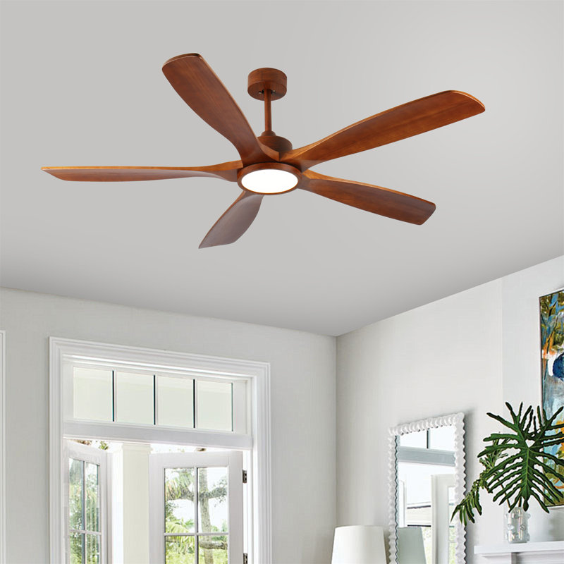 Ventilateurs de plafond en bois 60 pouces avec lumières et télécommande