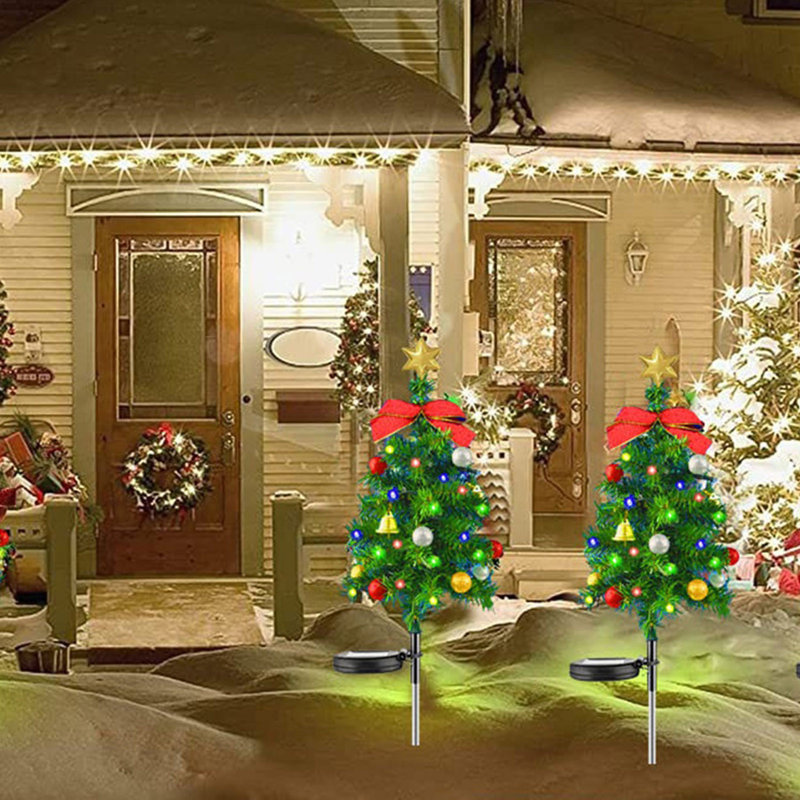 Lumière solaire de décoration solaire pour arbre de Noël à DEL, 3.74" H x 3.94" W x 14.57" D, multicolour