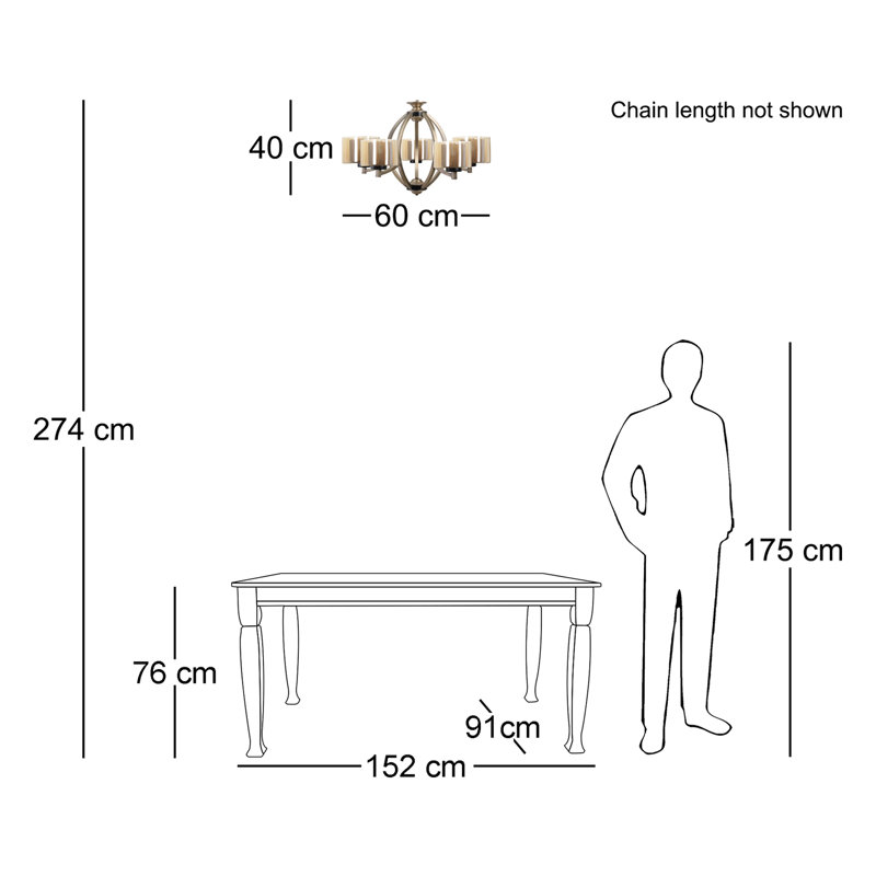 Dalonte 5 - Light Shaded Chandelier, Gold, Gold