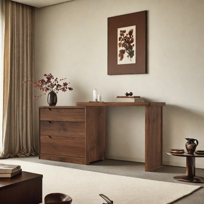 Commode rétractable en bois de noyer noir