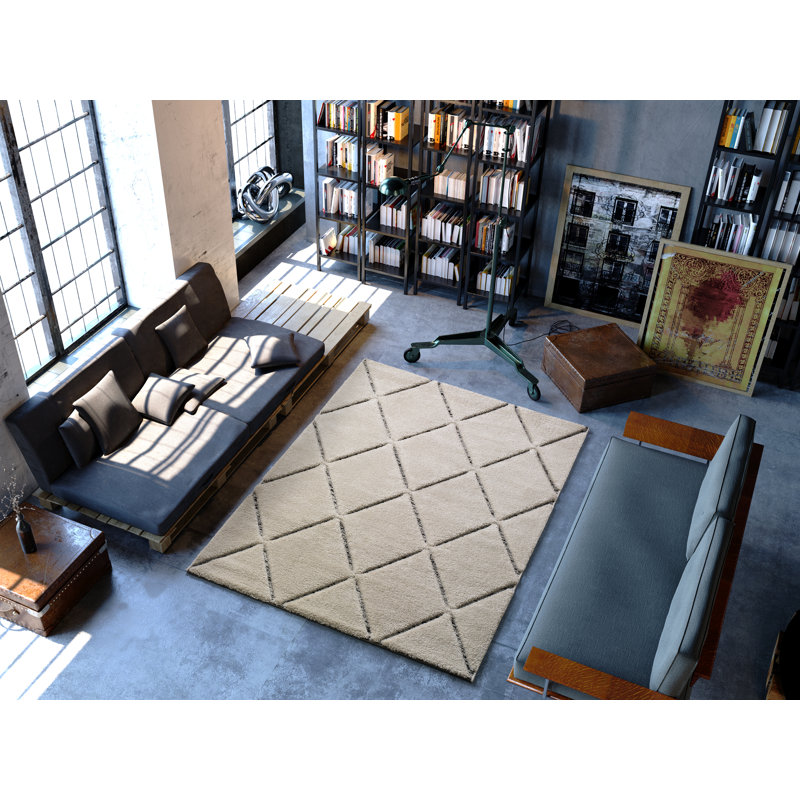 Linsey Geometric Shag Area Rug, Rectangle 120 x 170cm