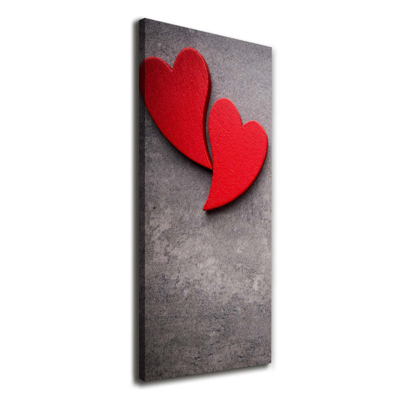 Red Hearts - Wrapped Canvas Print