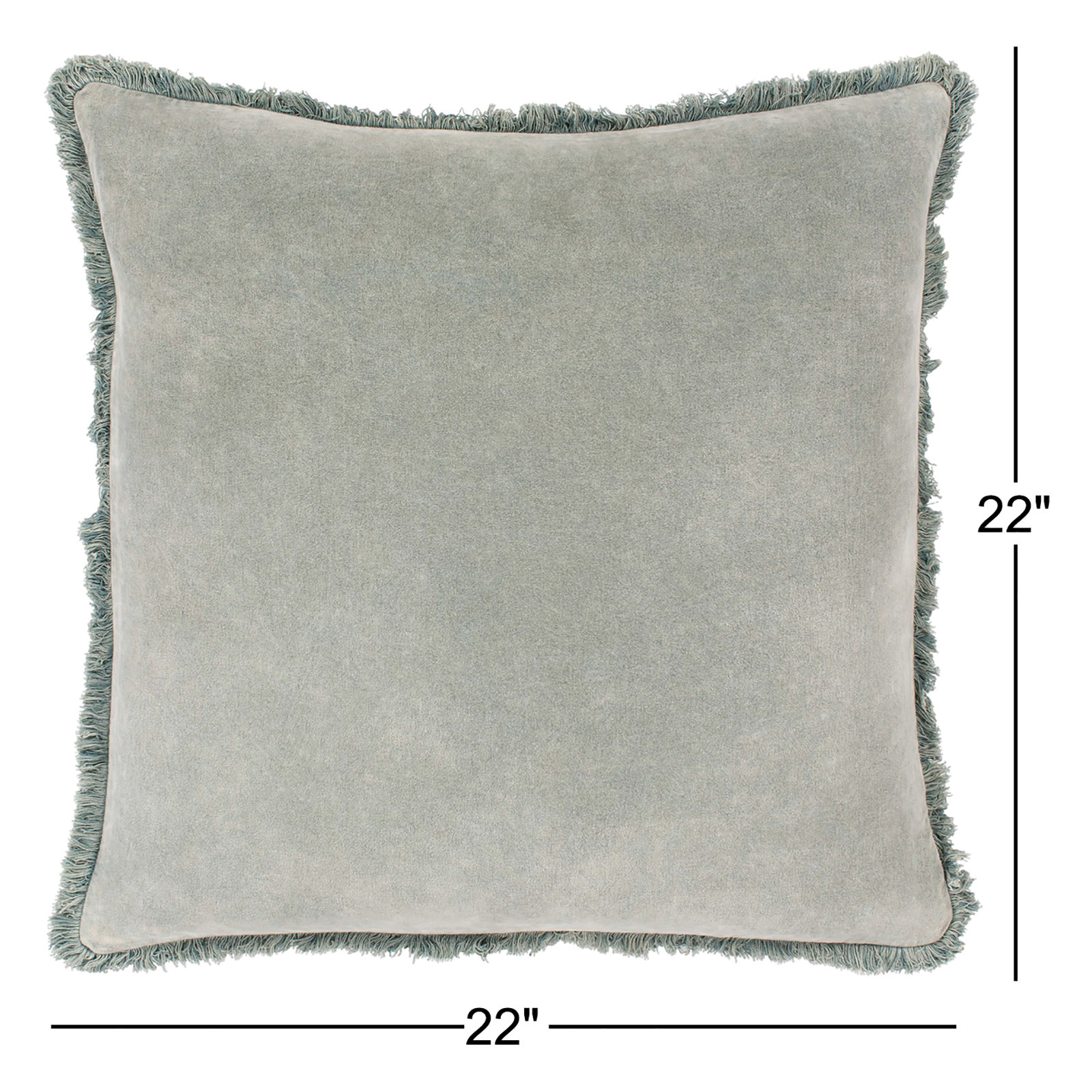 Steph Cotton Pillow Cover, 22" x 22", Sage, Pillow Cover Only - No Insert