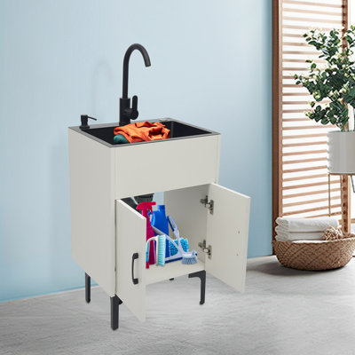 Laundry Sink With Faucet And Cabinet