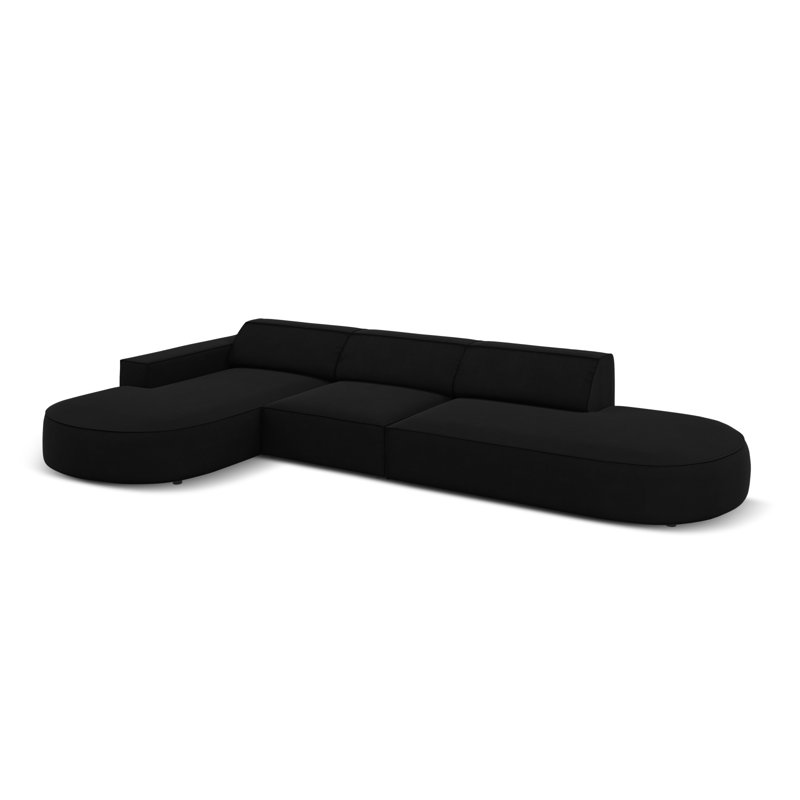 Modular L-Shaped Corner Sofa, Left Hand Facing, Black