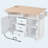 55.7" Large Kitchen Island with 2 Drop Leaf,, Rolling Kitchen Cart on 5 Wheels with Power Outlet, Folding Storage Dining Table with Spice & Towel Rack , 3 Drawers, for Kitchen, Dining Room,White-128964661-128964662