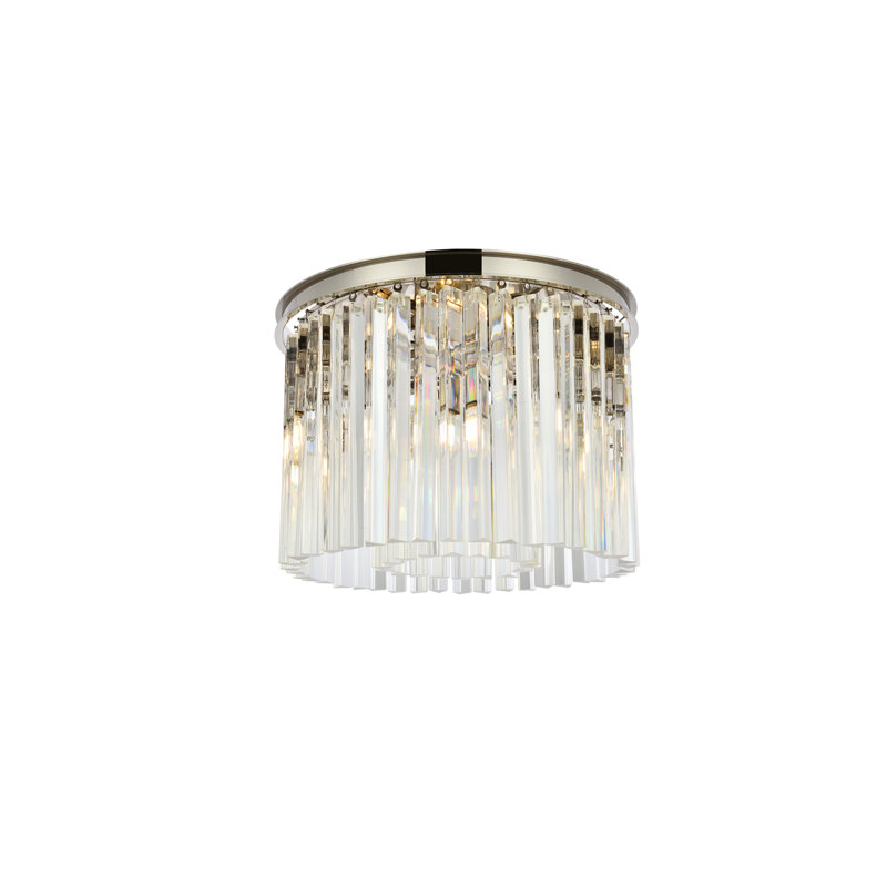 Yazmin Flush Mount, Crystal (Clear), Polished Nickel