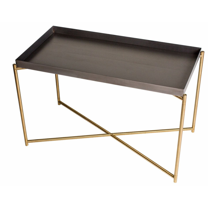 Bedell Tray Top End Table, Brass, Brass