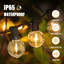 50ft 25-Bulb Outdoor Globe LED String Lights Shatterproof Connectable Weatherproof, 2200K Warm Glow