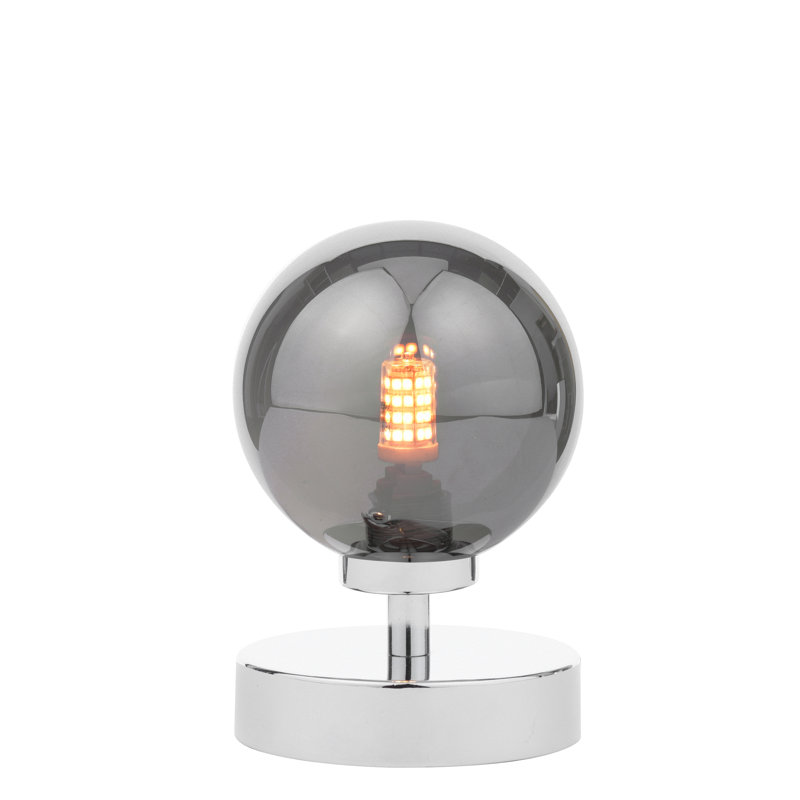 Metal Table Lamp Lamp, 17 cm H x 10.5 cm W x 10.5 cm D, Chrome