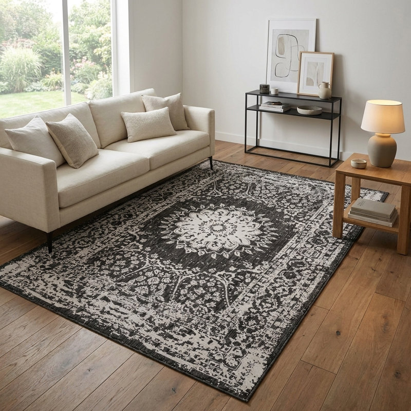 Tapis intérieur / extérieur Ornate Lamotte, Rectangle 5 pi 3 po x 8 pi