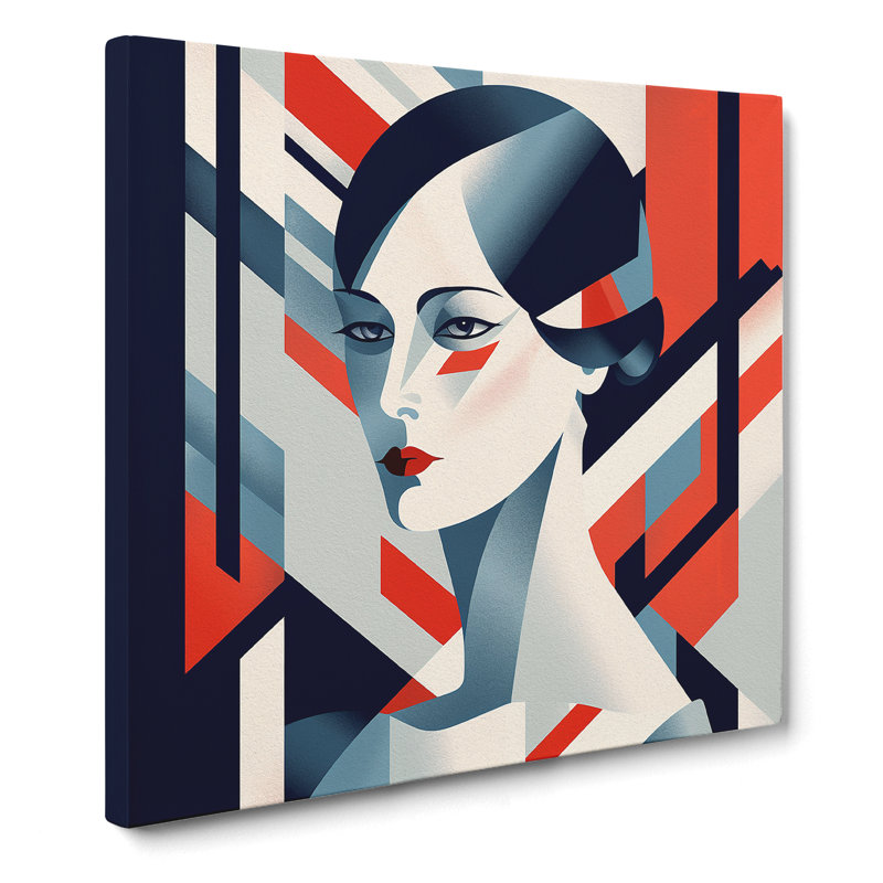 Art Deco Woman Bauhaus No.2 - Print, 35cm H x 35cm W x 3cm D