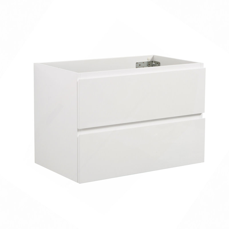 Armoire murale sans lavabo, avec deux tiroirs, pré-assemblée, Blanc