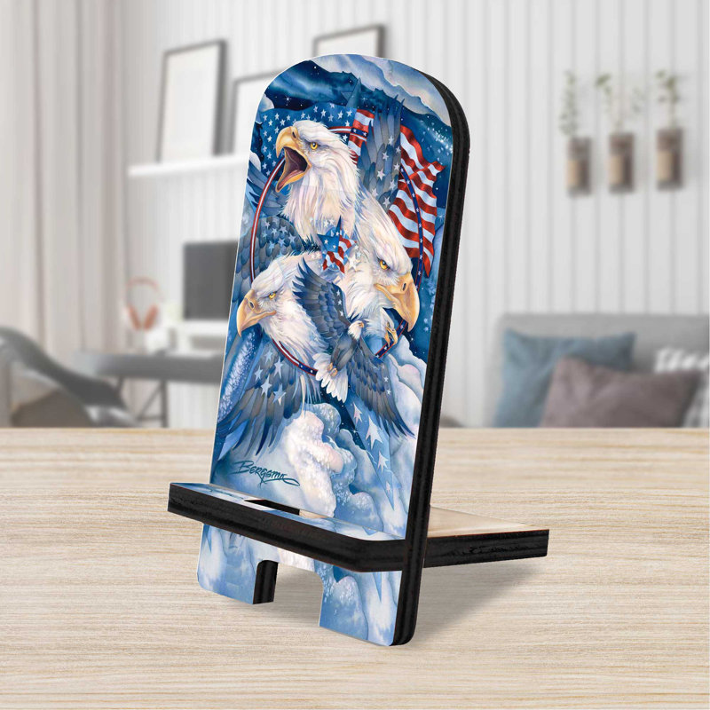 Support de bureau Designocracy bleu / brun / rouge, H 6 po x l 3 po x P 3 po