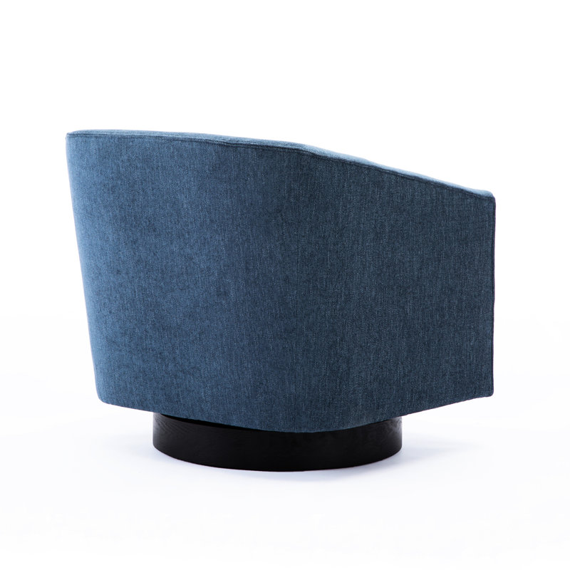 Sièges bleus - Fauteuil pivotant à base de bois confortable et pivotant en mousse avec structure en contreplaqué, H 29,41 po