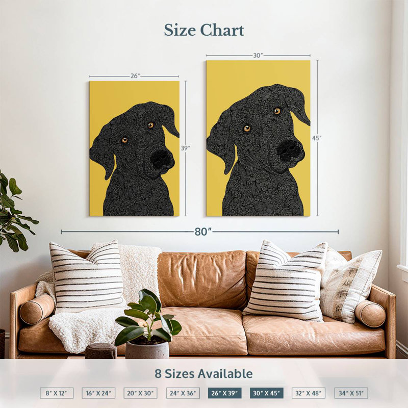 Brampt Black Labrador, 39" H x 26" W