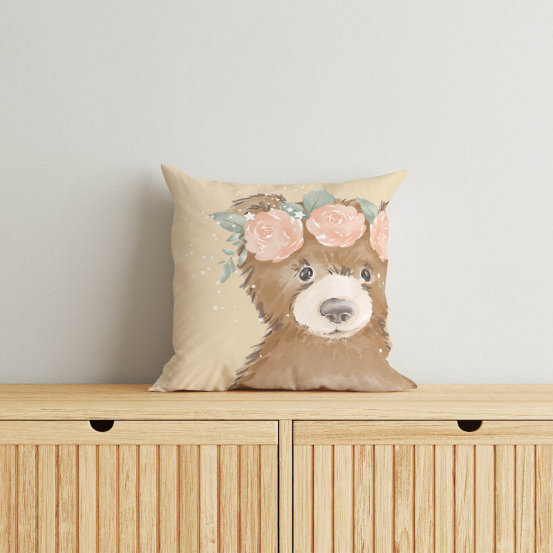 Bearly Yellow Pillow, 26" H x 26" W