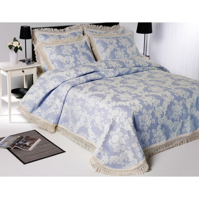 Cotton Blend Standard Floral Coverlet