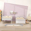 Lit simple superposé simple avec tiroirs de rangement et échelle-629192531