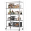 Yelena 90cm W Metal Shelving Unit with Wheels-106267445-106267443