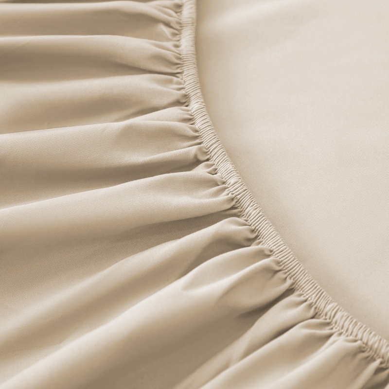 Super Soft Extra Deep Pocket Microfiber Brushed Fitted Sheet, Kingsize (5'), Beige