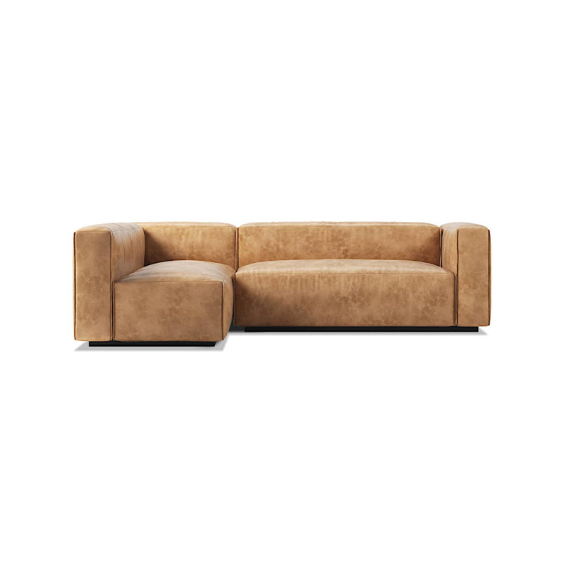 Cleon Modular Sectional, Camel Genuine Leather, Right Hand Facing