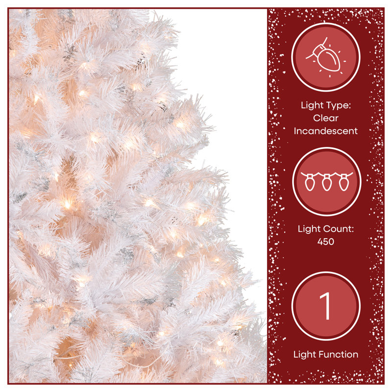 Winchester White 6.5' Fir Artificial Christmas Tree, 7'
