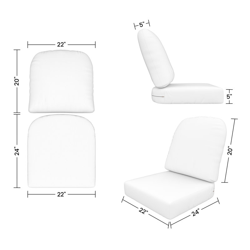 Outdoor Sunbrella® Seat/Back Cushion, Canvas Teak