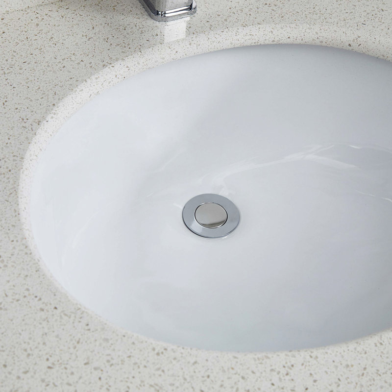 Lavabo de salle de bain ovale blanc en céramique - encastré, chauffant, teint, rayé, rouille avec trop-plein