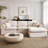 108" Boneless Sectional Couch for Living Room, Compression Cloud Sofa with L-Shape Ottoman, Deep Seat Corduroy Modular Sectional Couch, No Assembly Required (Beige, 3 Seater + Ottoman)-1854844662-1854844659-1854844658