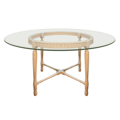 Round Mimi Country Glass Top Dining Table
