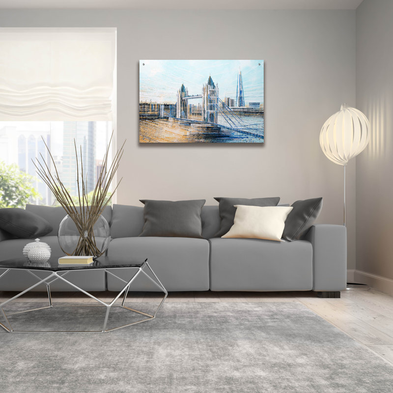 Wrought Studio ™ «London - Tower Bridge In Af après Light» par Marc Todd, art mural en verre acrylique