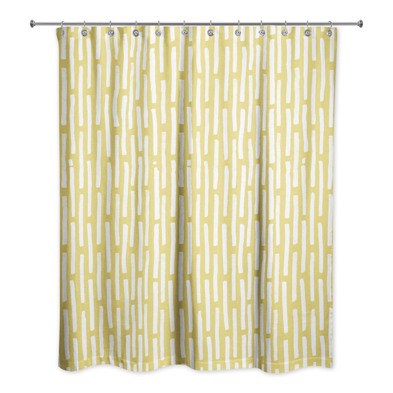 Rideau de douche à rayures, Jaune