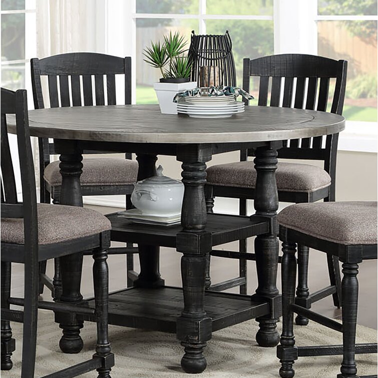 Canora Grey Ines Counter Height Pine Solid Wood Dining Table & Reviews |  Wayfair