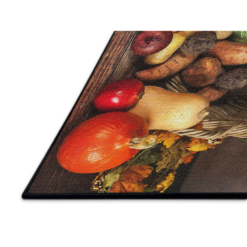 Tapis brun en coton citrouille, Rectangle 3 pi x 5 pi