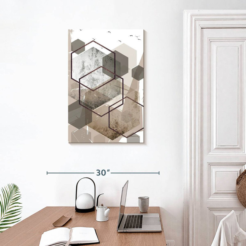 Avery Hexagons Beige I, 30" H x 20" W