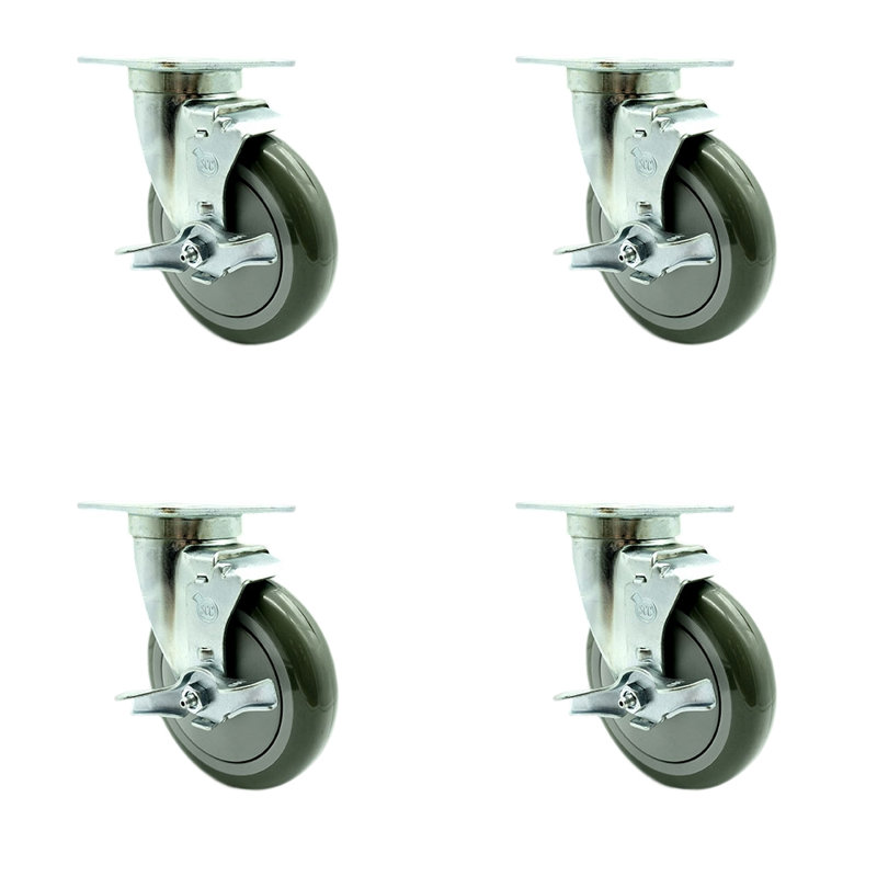 Roulettes pivotantes en polyuréthane avec frein