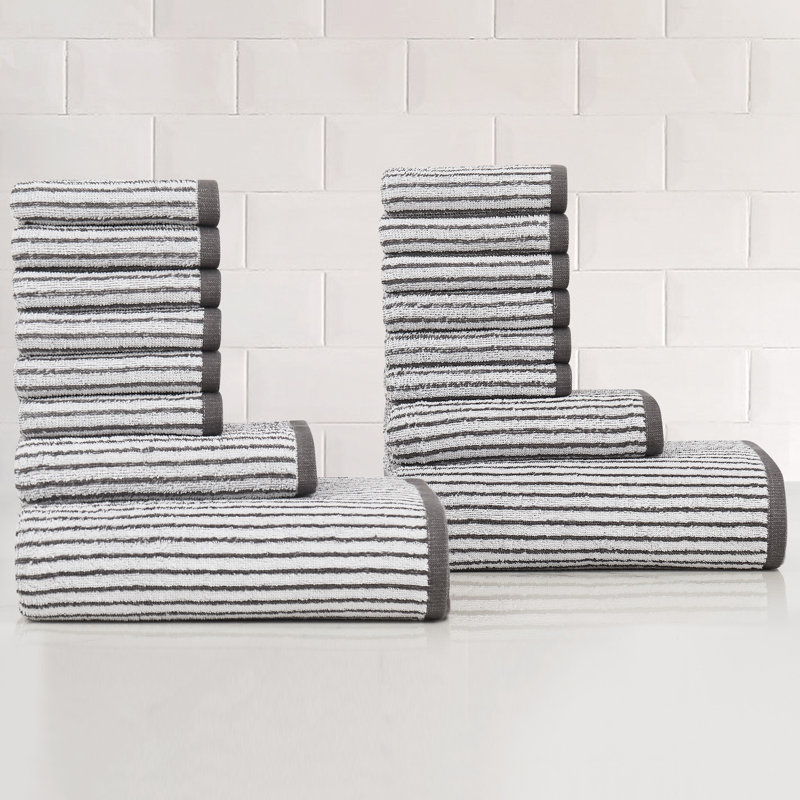 Ensemble de serviettes 16 pièces Trely Soft Essential, Gris