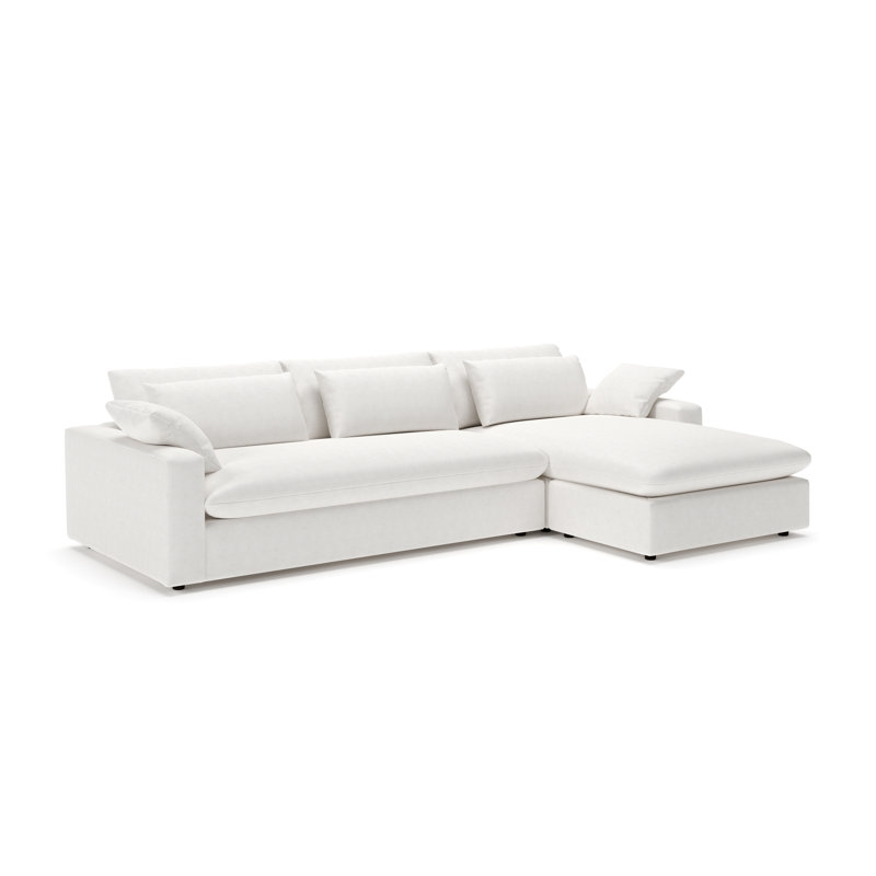 Canapé modulaire 2 pièces Remy, Chenille Crypton® neige Nomad, Orienté à droite