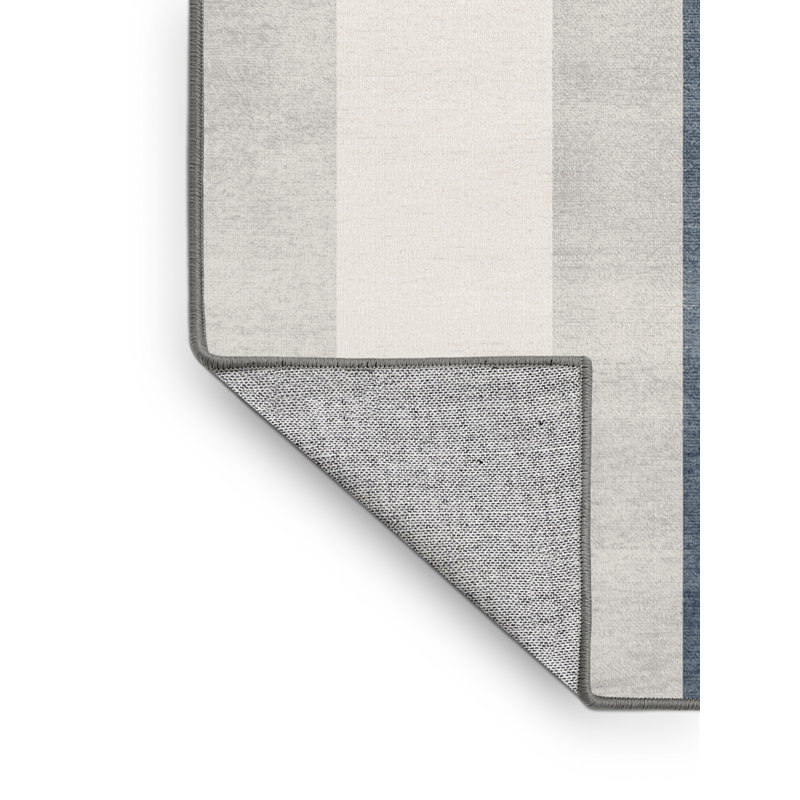 Tapis gris moderne et contemporain lavable à la machine Hartsdale du 4 juillet - reliure grise, 5 x 8