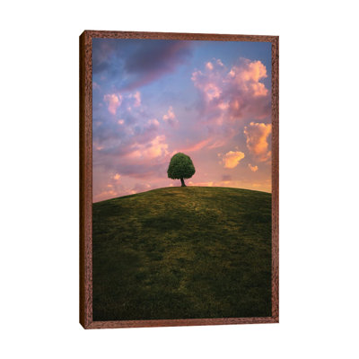 Tree On Hill During Sunset by Christian Lindsten - Print on Canvas