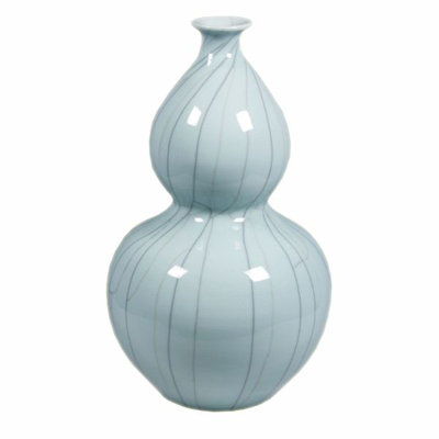 Vase de table en porcelaine d’intérieur/d’extérieur vert 22 po