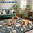 Washable Vintage Floral Hallway Runner Rug, Non-Slip, Stain-Resistant, for Kitchen, Laundry & Bathroom - Black-1128270101