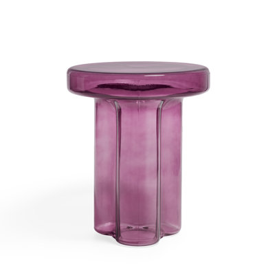 Halvorsen Kober Glass Pedestal End Table