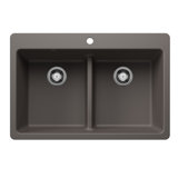 Liven SILGRANIT 33" L x 22" W Double Basin Drop-In/Undermount Kitchen Sink